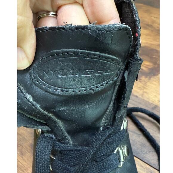 Vintage 90's Women's Black Lugz Size 6.5 Leather Workwear Grunge Chunky Heel - Picture 9 of 16